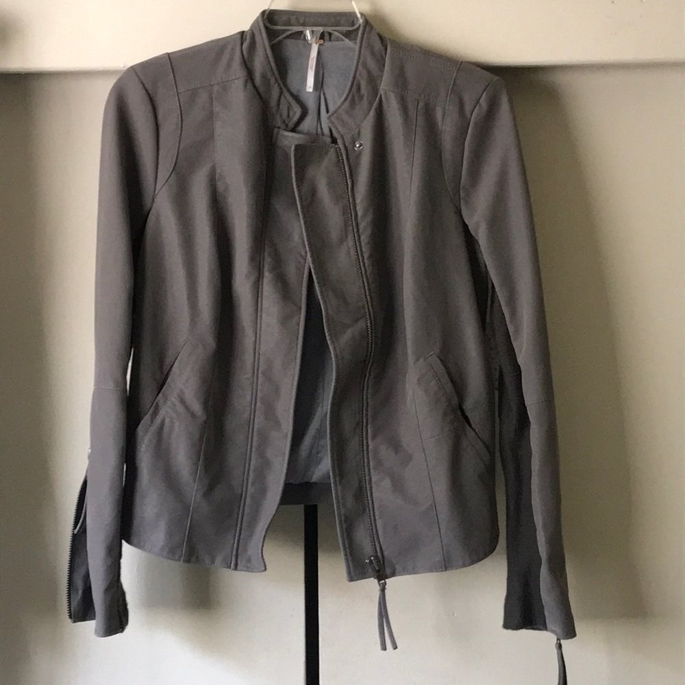 FREE PEOPLE faux leather moto jacket